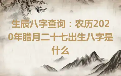 生辰八字查询：农历2020年腊月二十七出生八字是什么