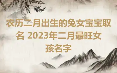 农历二月出生的兔女宝宝取名 2023年二月最旺女孩名字