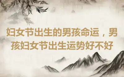 妇女节出生的男孩命运，男孩妇女节出生运势好不好