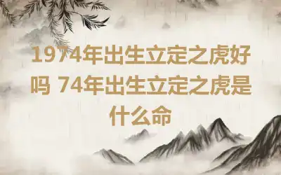 1974年出生立定之虎好吗 74年出生立定之虎是什么命