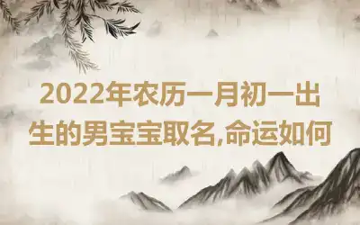 2022年农历一月初一出生的男宝宝取名,命运如何