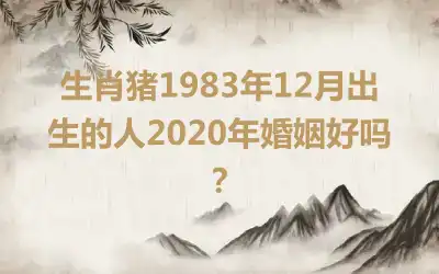 生肖猪1983年12月出生的人2020年婚姻好吗？