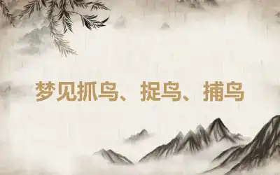 梦见抓鸟、捉鸟、捕鸟