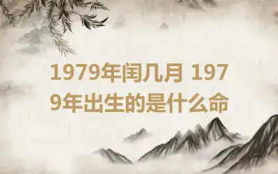 1979年闰几月 1979年出生的是什么命