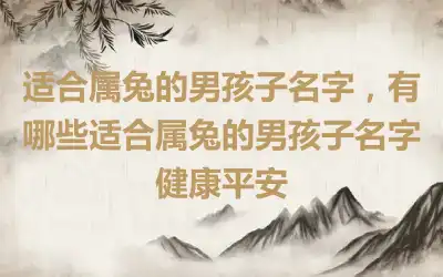 适合属兔的男孩子名字，有哪些适合属兔的男孩子名字健康平安