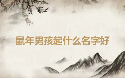 鼠年男孩起什么名字好