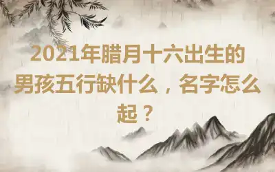 2021年腊月十六出生的男孩五行缺什么,名字怎么起?