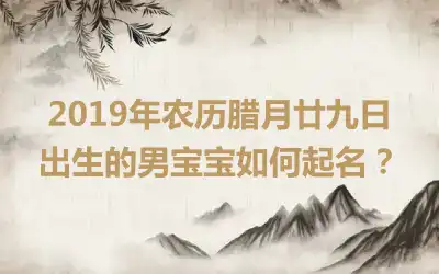2019年农历腊月廿九日出生的男宝宝如何起名？