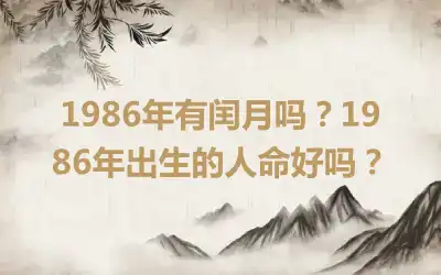 1986年有闰月吗？1986年出生的人命好吗？
