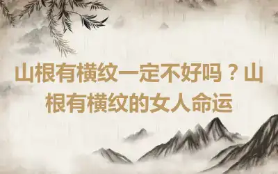 山根有横纹一定不好吗？山根有横纹的女人命运
