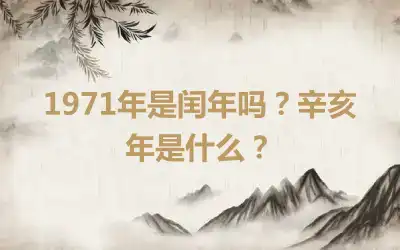 1971年是闰年吗？辛亥年是什么？