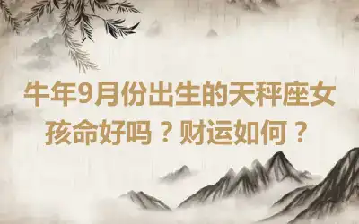牛年9月份出生的天秤座女孩命好吗？财运如何？