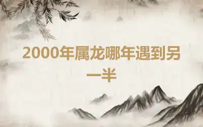 2000年属龙哪年遇到另一半