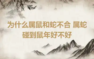 为什么属鼠和蛇不合 属蛇碰到鼠年好不好