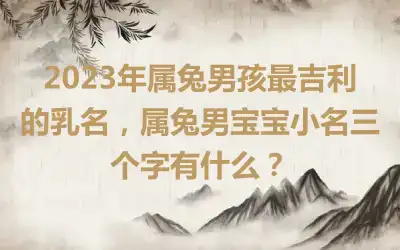 2023年属兔男孩最吉利的乳名，属兔男宝宝小名三个字有什么？