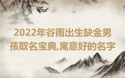 2022年谷雨出生缺金男孩取名宝典,寓意好的名字
