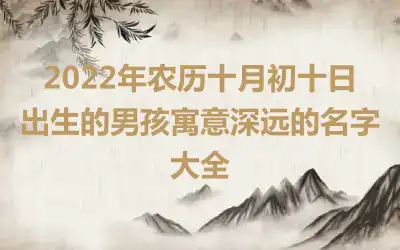 2022年农历十月初十日出生的男孩寓意深远的名字大全