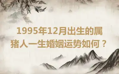 1995年12月出生的属猪人一生婚姻运势如何？
