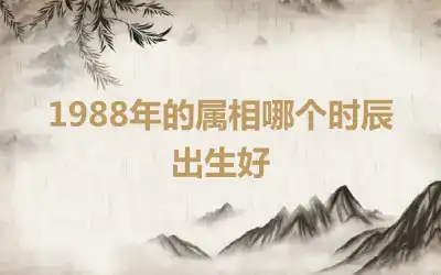 1988年的属相哪个时辰出生好