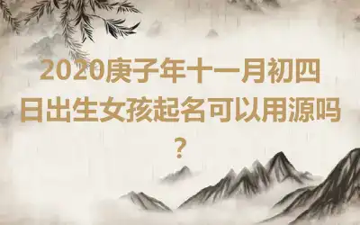 2020庚子年十一月初四日出生女孩起名可以用源吗？