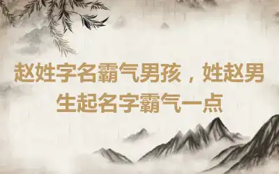 赵姓字名霸气男孩，姓赵男生起名字霸气一点