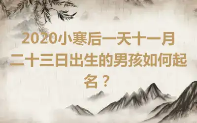2020小寒后一天十一月二十三日出生的男孩如何起名？