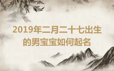 2019年二月二十七出生的男宝宝如何起名