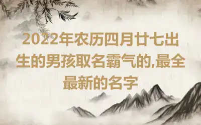 2022年农历四月廿七出生的男孩取名霸气的,最全最新的名字