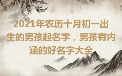 2021年农历十月初一出生的男孩起名字,男孩有内涵的好名字大全