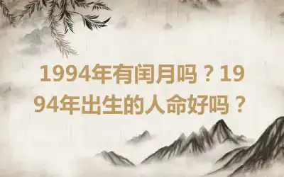 1994年有闰月吗？1994年出生的人命好吗？