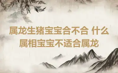属龙生猪宝宝合不合 什么属相宝宝不适合属龙