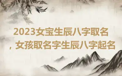2023女宝生辰八字取名，女孩取名字生辰八字起名