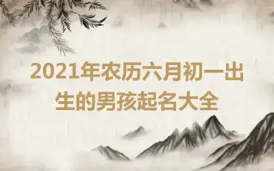 2021年农历六月初一出生的男孩起名大全