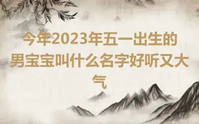 今年2023年五一出生的男宝宝叫什么名字好听又大气