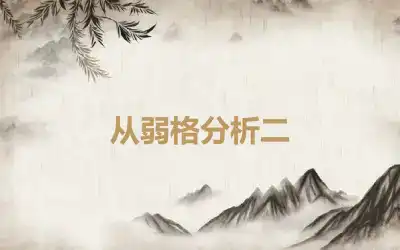 从弱格分析二