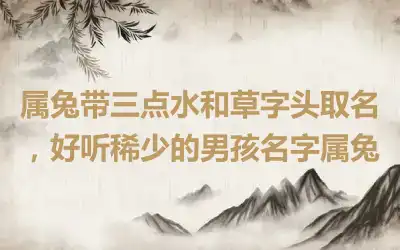 属兔带三点水和草字头取名，好听稀少的男孩名字属兔