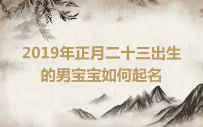 2019年正月二十三出生的男宝宝如何起名
