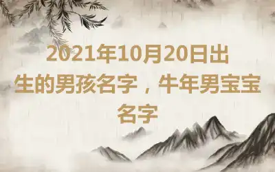 2021年10月20日出生的男孩名字，牛年男宝宝名字