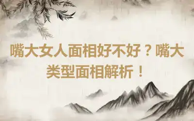嘴大女人面相好不好？嘴大类型面相解析！