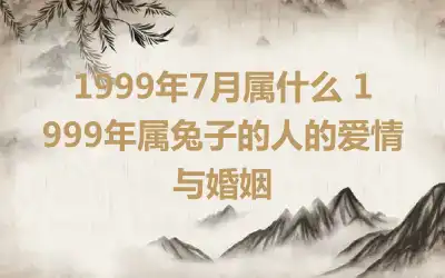 1999年7月属什么 1999年属兔子的人的爱情与婚姻