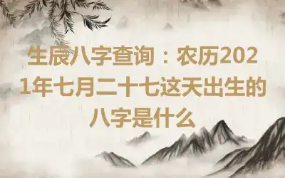 生辰八字查询：农历2021年七月二十七这天出生的八字是什么