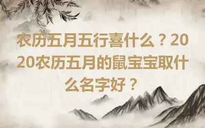 农历五月五行喜什么？2020农历五月的鼠宝宝取什么名字好？