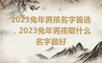 2023兔年男孩名字首选，2023兔年男孩取什么名字最好