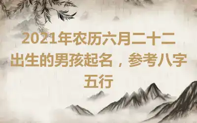 2021年农历六月二十二出生的男孩起名,参考八字五行