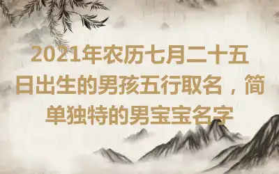 2021年农历七月二十五日出生的男孩五行取名，简单独特的男宝宝名字