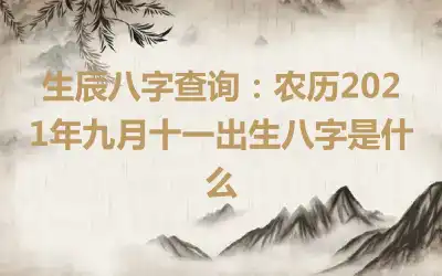 生辰八字查询：农历2021年九月十一出生八字是什么