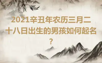 2021辛丑年农历三月二十八日出生的男孩如何起名？