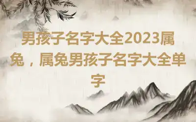 男孩子名字大全2023属兔，属兔男孩子名字大全单字