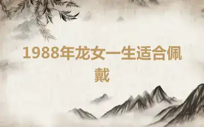 1988年龙女一生适合佩戴