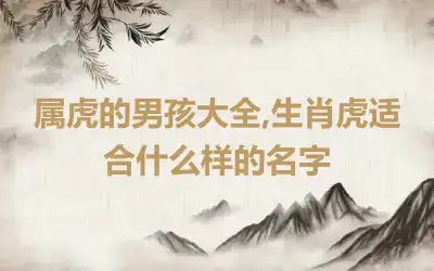 属虎的男孩大全,生肖虎适合什么样的名字